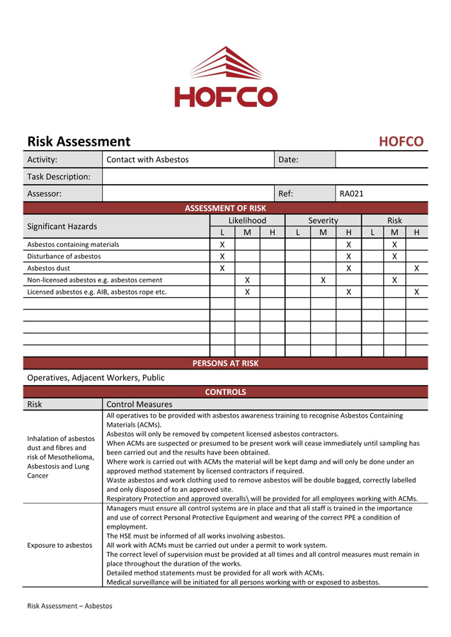 asbestos and fire risk assessment